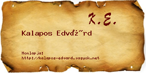Kalapos Edvárd névjegykártya